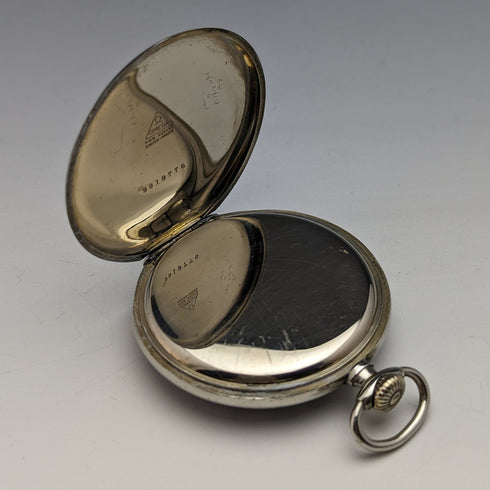 circa 1939 vintage omega pocket watch silver plated open face working fine